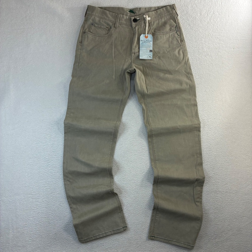 Tommy Bahama Island Crafted Jeans Men 32x34 Khaki Standard Cotton Stretch NWT